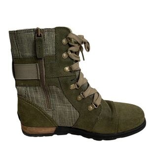 Sorel green suede leather military boots